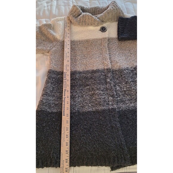 Betty Betty Firenze Italian Wool Blend Color Block Long Cardigan Sweater Sz S - Picture 11 of 13